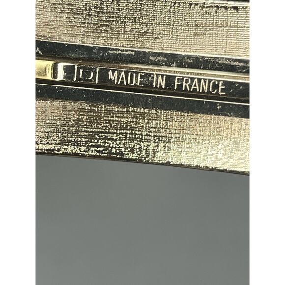 Large French Barrette Orange Enamel Gold Tone Hair Clip Chunky 80s Retro France - Picture 7 of 8